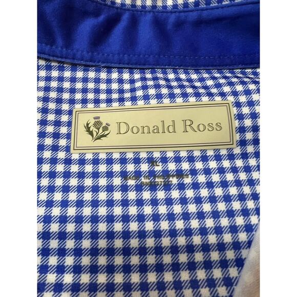 Donald Ross Sanctuary Golf Club Polo Shirt Blue check size XL A624 - Picture 4 of 6